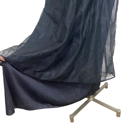 Gorgeous Vintage 1980s Chiffon Night Gown Slip & Robe Set Sheer Lace Gothic - Picture 15 of 16